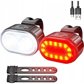 Cyklosvítilna SVĚTLA NA KOLO PŘEDNÍ A ZADNÍ LED USB NABÍJECÍ SADA