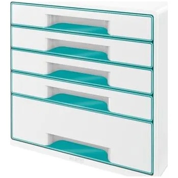 Archivační box LEITZ Zásuvkový box WOW CUBE, 5 zásuvek, bílá/ledově modrá