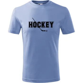 Chlapecké tričko Světle modré dětské tričko s nápisem Hockey - barva modrá - velikost 10let
