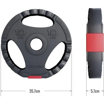GORILLA SPORTS Gorilla Sports Činkový kotouč Olympia, plast, 10 kg 10kg ČERNÁ|ČERVENÁ