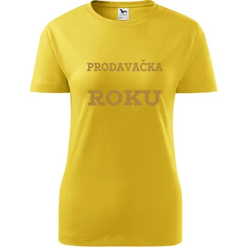 Dámské tričko Žluté dámské tričko prodavačka roku - dárky pro zaměstnance - barva žlutá - velikost XXL