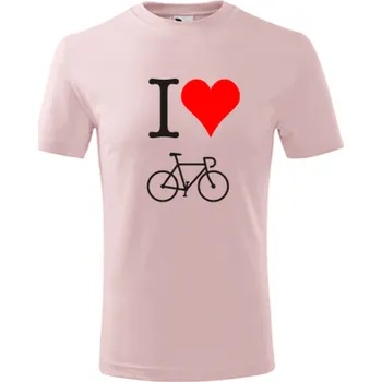 Chlapecké tričko Růžové dětské tričko I love kolo - dárek pro malého cyklistu - barva růžová - velikost 4roky
