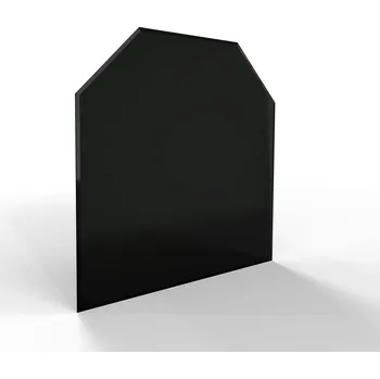 Krbová kamna HS FLAMINGO Sklo pod kamna - FLAMINGO Šestihran 1000x1000 mm, černé, fazeta / 6 mm