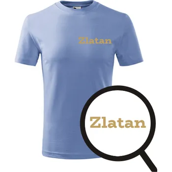 Chlapecké tričko Světle modré dětské tričko Zlatan - dárek pro malého fotbalistu - fotbalový dárek - barva modrá - velikost 4roky