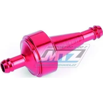 Filtr pro motocykl Filtr palivový/benzínový - průměr 5/16" (8mm) - hliníkové tělo - barva červený 149-015R