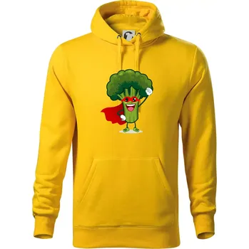 Pánská mikina Super Brokolice - Mikina pánská Cape s kapucí - S ( Žlutá )