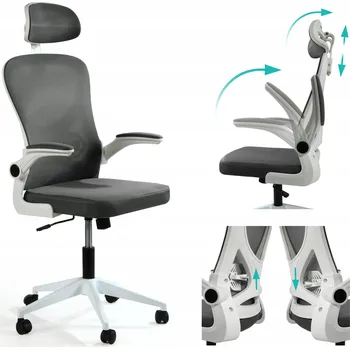 Sesto Senso Ergonomická kancelářská židle s nastavitelnou opěrkou hlavy Šedá