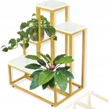 Stojan na květiny DRŽÁK NA KVĚTINÁČ STOJÍCÍ STOJAN NA KVĚTINY ROSTLINY REGÁL MODERNÍ 4 POLICE