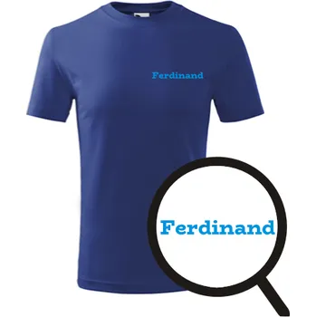 Chlapecké tričko Modré dětské tričko Ferdinand - dětské tričko se jménem - barva modrá - velikost 12let
