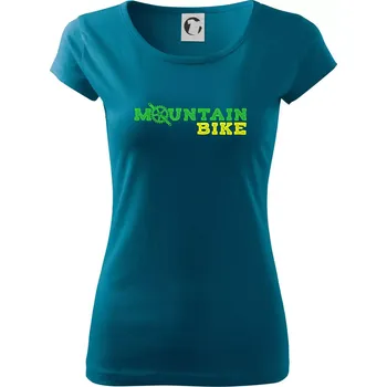 Mountain Bike nápis - Dámské triko Pure - XS ( Petrolejová )