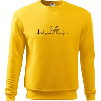 Pánská mikina EKG rodina a jedno dítě - Mikina Essential pánská - S ( Žlutá )
