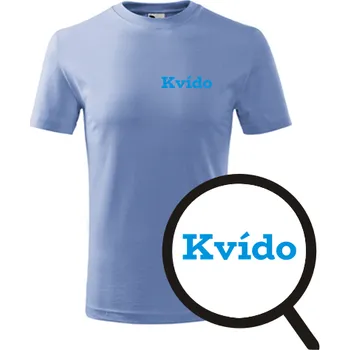 Světle modré dětské tričko Kvído - dětské tričko se jménem - barva modrá - velikost 8let