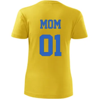 Dámské tričko Žluté dámské tričko mom - barva žlutá - velikost M