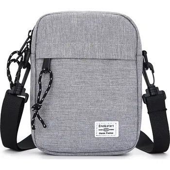 Pánská taška přes rameno | taška přes rameno - šedá,13.5x18.9cm