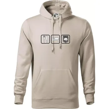 Pánská mikina Eat sleep MMA v řádku - Mikina pánská Cape s kapucí - 5XL ( Ledově šedá )