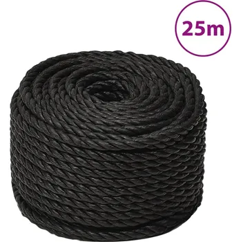 Železářství zahrada-XL Pracovní lano černé 14 mm 25 m polypropylen 153021