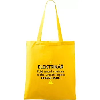 Elektrikář - hlavní jistič - Taška bavlněná - 42 x 38 cm ( Žlutá )