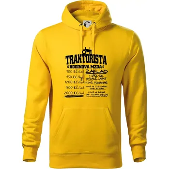 Pánská mikina Traktorista hodinová mzda - Mikina pánská Cape s kapucí - 3XL ( Žlutá )
