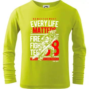 Dětská móda Every Life Matters - Triko dětské Long Sleeve - 104-110cm / 3-4 roky ( Limetková )