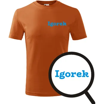 Chlapecké tričko Oranžové dětské tričko Igorek - dětské tričko se jménem - barva oranžová - velikost 6let
