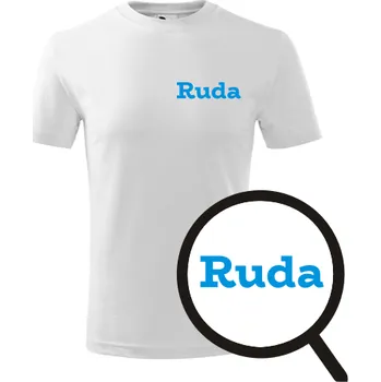 Chlapecké tričko Bílé dětské tričko Ruda - dětské tričko se jménem - barva bílá - velikost 4roky