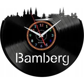 Hodiny BAMBERG NÁSTĚNNÉ HODINY DEKORATIVNÍ MODERNÍ VINYLOVÁ DESKA VINYL JAKO DÁREK