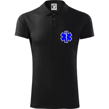 Pánská košile Rescue - Hvězda na prsu + nápis na zádech - Polokošile Victory sportovní (dresovina) - 2XL ( Černá )