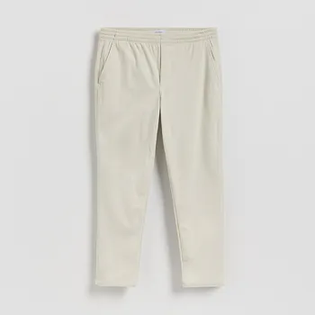 Pánské kalhoty Reserved - Manšestrové kalhoty jogger - krémová - 474GC-01X - 474GC-01X-M