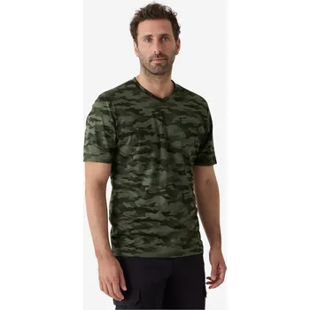 SOLOGNAC Lovecké tričko s krátkým rukávem prodyšné 100 maskovací zelené 2XL ZELENÁ