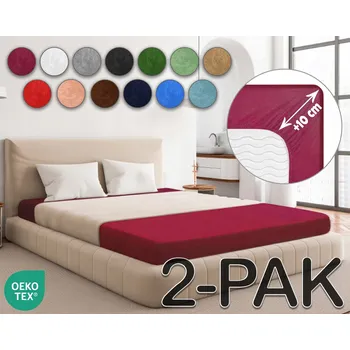 Prostěradlo Sesto Senso přiléhavé prostěradlo s gumičkou FROTTE Bordové 180 x 200 cm