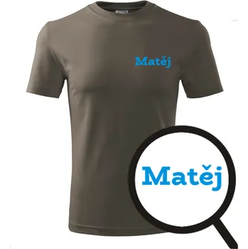 Army tričko Matěj - tričko se jménem - barva hnědá - velikost L