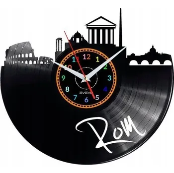 Hodiny ROM HODINY NÁSTĚNNÉ DEKORATIVNÍ MODERNÍ VINYLOVÁ DESKA VINYL EV