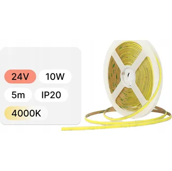 LED osvětlení LED pásek 24V COB 10W/1m 320 LED IP20 4000K 5m