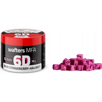 Boilies 6D WAFTERS MFA DUO STRAW-HALIB 6x6mm 20g MatchPro - Nástrahy na háček (wafters) - příchuť sláma/halibut, 6x6mm, 20g, MatchPro