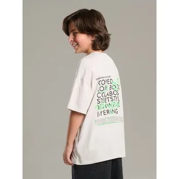 Sinsay - Tričko s potiskem na zádech - šedá - 510FC-09X - 510FC-09X-140