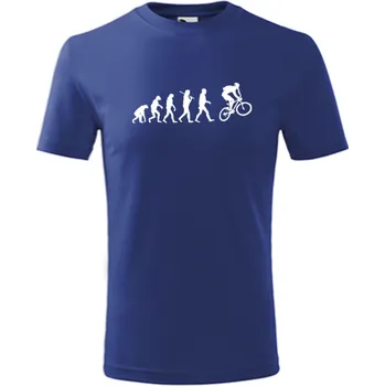Chlapecké tričko Modré dětské tričko Evoluce cyklista - barva modrá - velikost 4roky