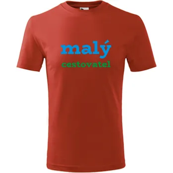 Chlapecké tričko Červené dětské tričko malý cestovatel - dárek pro dítě 5 let - barva červená - velikost 4roky