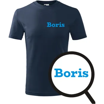 Chlapecké tričko Tmavě modré dětské tričko Boris - dětské tričko se jménem - barva tmavě modrá - velikost 12let