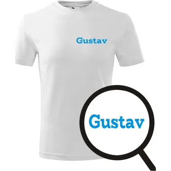 Chlapecké tričko Bílé dětské tričko Gustav - dětské tričko se jménem - barva bílá - velikost 12let