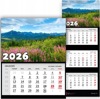 Obraz Kalendář 2026 trojdílný – krajiny, výhledy, příroda a klid MIX VZORŮ
