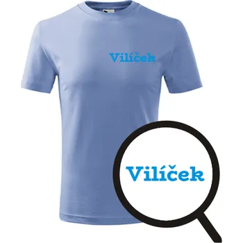 Chlapecké tričko Světle modré dětské tričko Vilíček - dětské tričko se jménem - barva modrá - velikost 10let