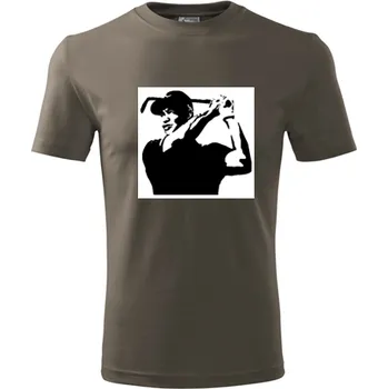 Pánská móda Army tričko Tiger Woods 2 - dárek pro golfistu - barva hnědá - velikost XXL