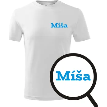 Chlapecké tričko Bílé dětské tričko Míša - dětské tričko se jménem - barva bílá - velikost 10let