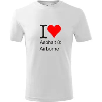 Bílé dětské tričko I love Asphalt 8 Airborne - barva bílá - velikost 8let