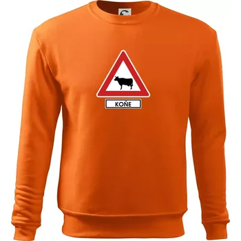 Pánská mikina Dopravní značka - Pozor koně / kráva - Mikina Essential pánská - 3XL ( Oranžová )