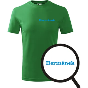 Chlapecké tričko Zelené dětské tričko Hermánek - dětské tričko se jménem - barva zelená - velikost 8let