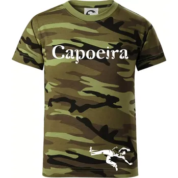Capoeira velký - Dětské maskáčové triko - 122 cm/6 let ( Zelený maskáč )