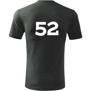 Pánská móda Grafitové tričko s číslem 52 - na fotbal - fotbalové tričko - barva antracit - velikost L