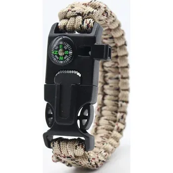 Vybavení pro přežití Paracord náramek | náramek přežití 4v1 - křesadlo, píšťalka, lano a nůž - 8