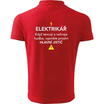 Pánská košile Elektrikář - hlavní jistič - Polokošile pánská Pique Polo 203 - 5XL ( Červená )